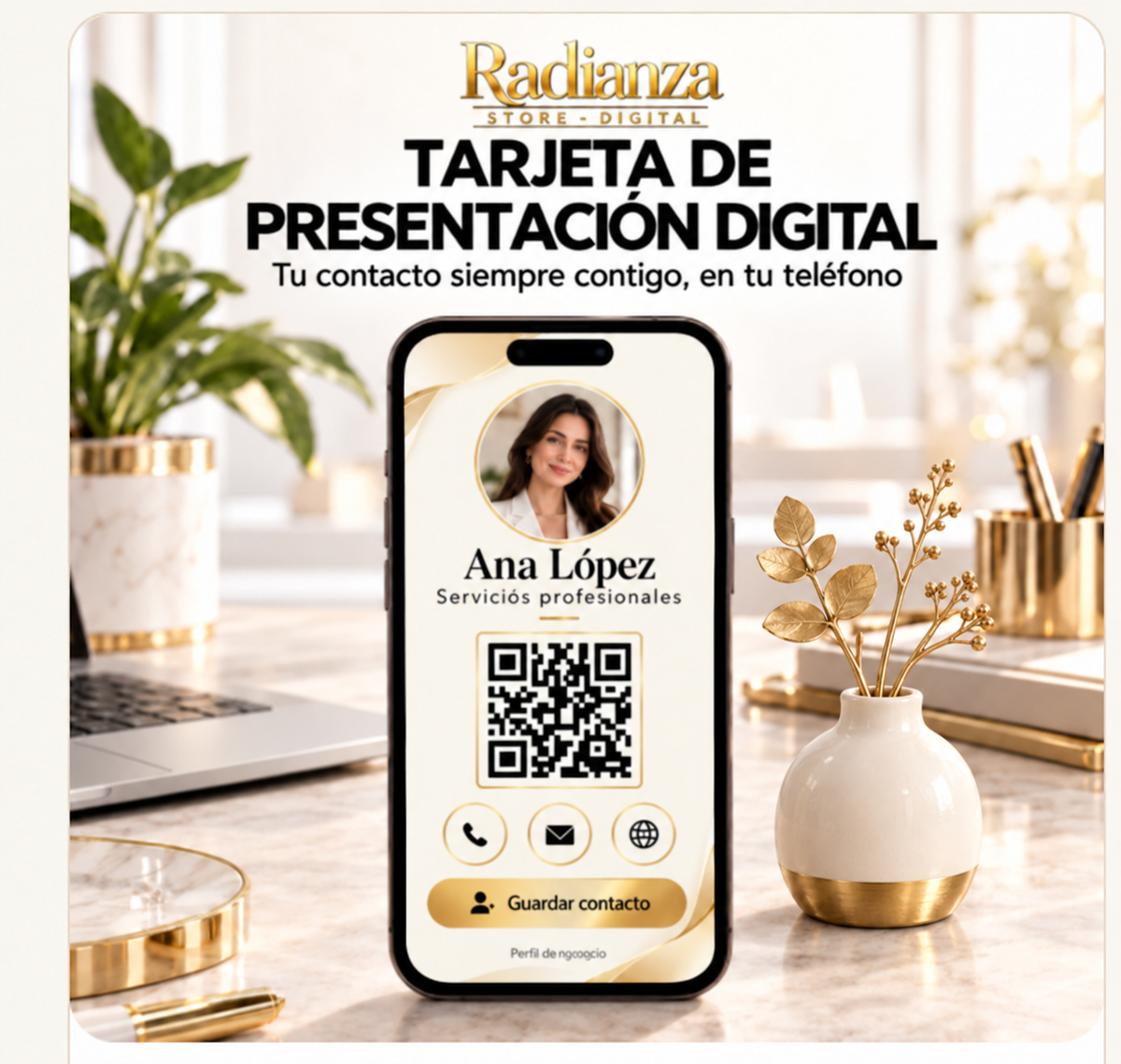 Tarjeta de Presentación Digital — Radianza Digital