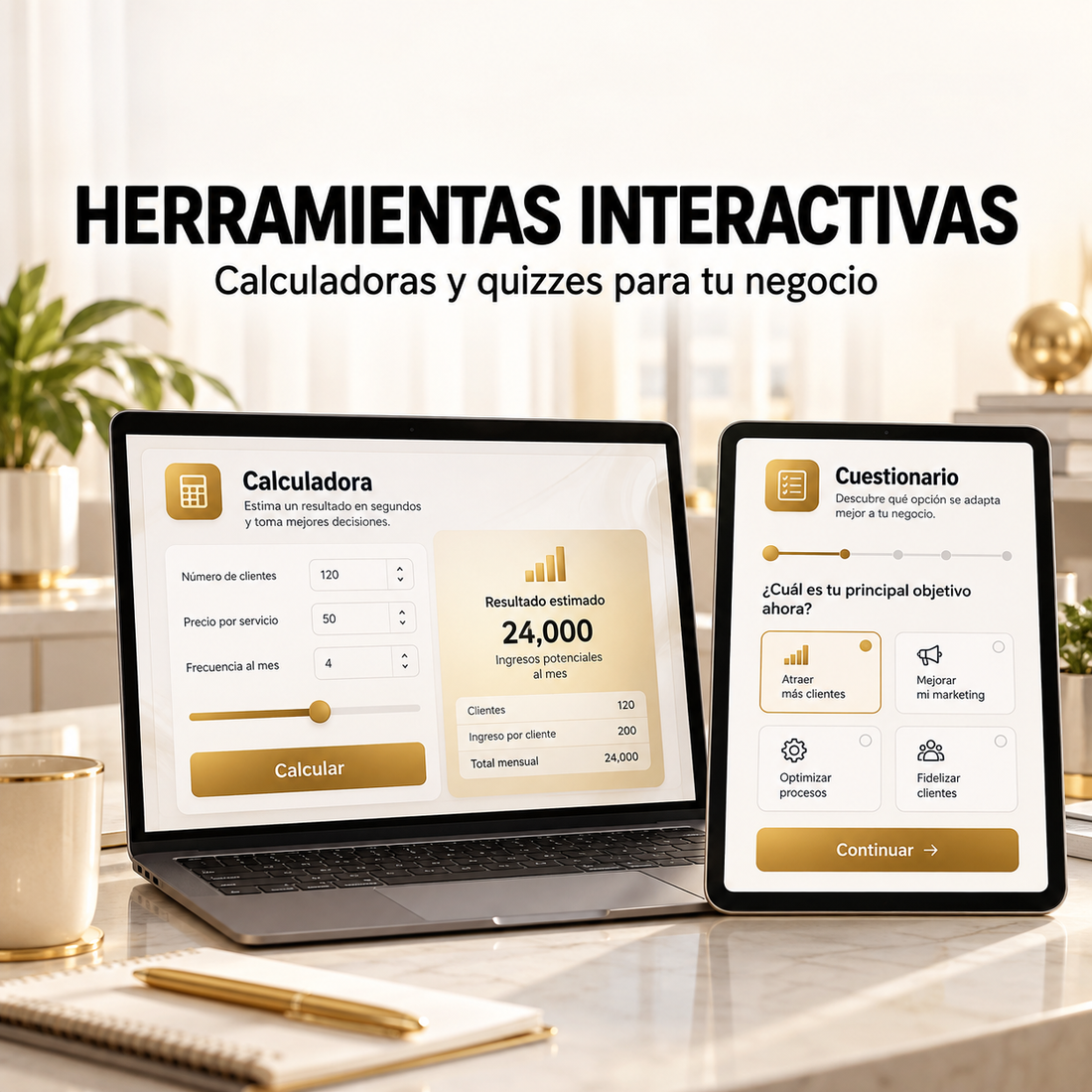 Herramientas interactivas — Radianza Store Digital