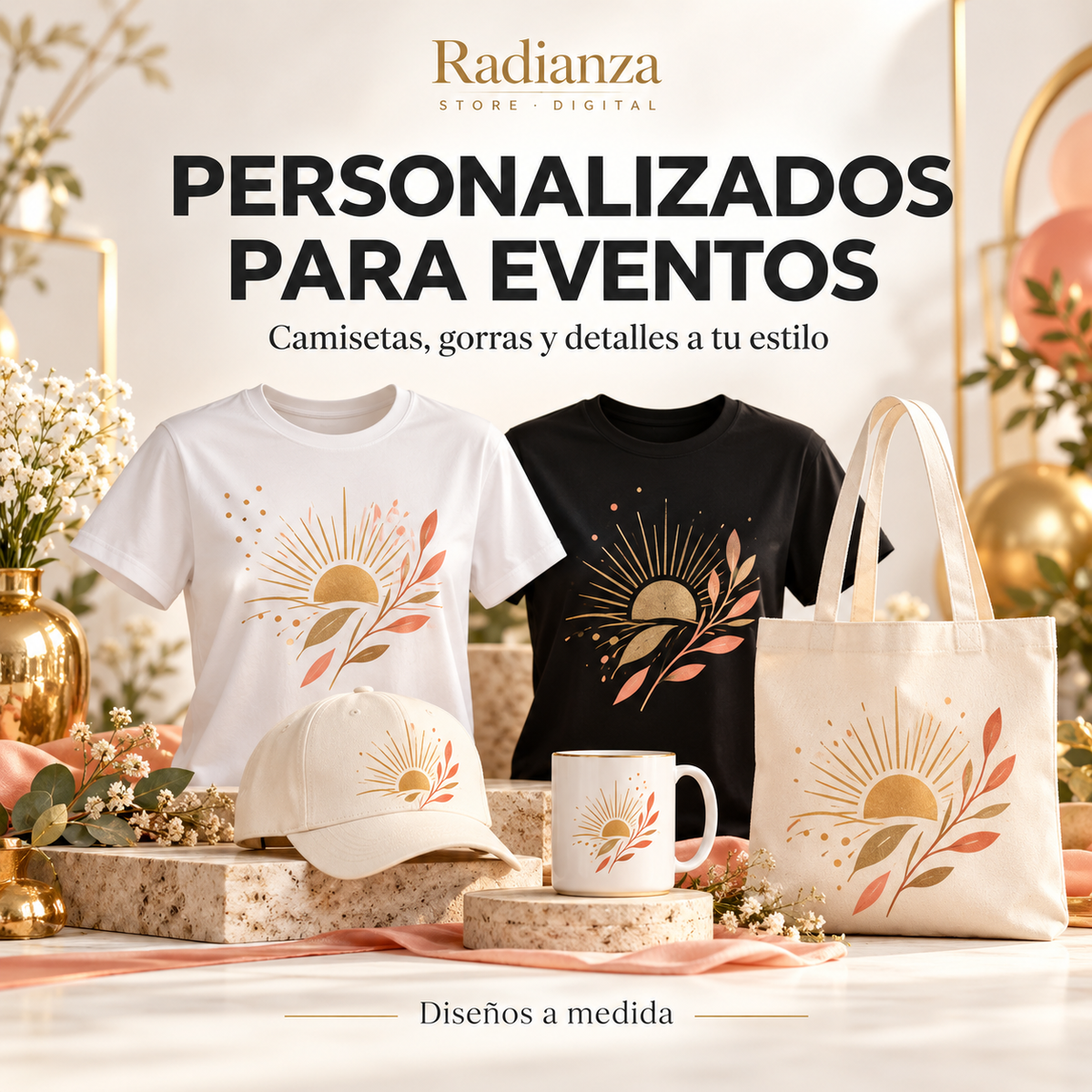 Camisetas, gorras y detalles personalizados para eventos