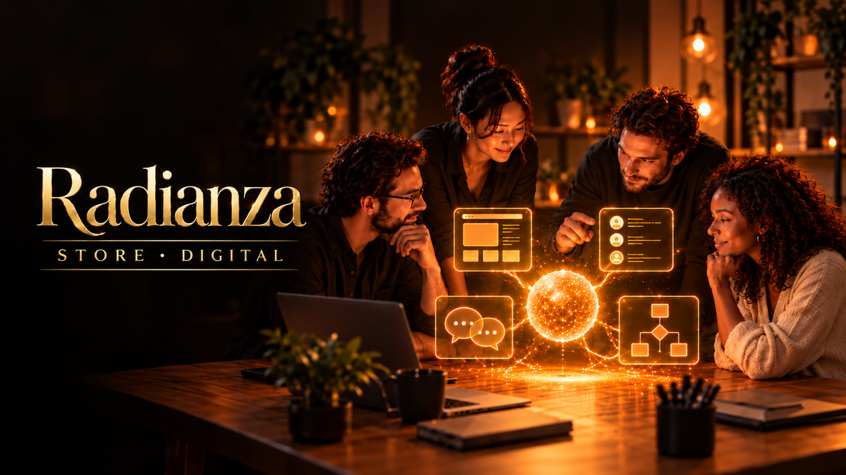 Radianza Store Digital: equipo de profesionales colaborando en soluciones digitales