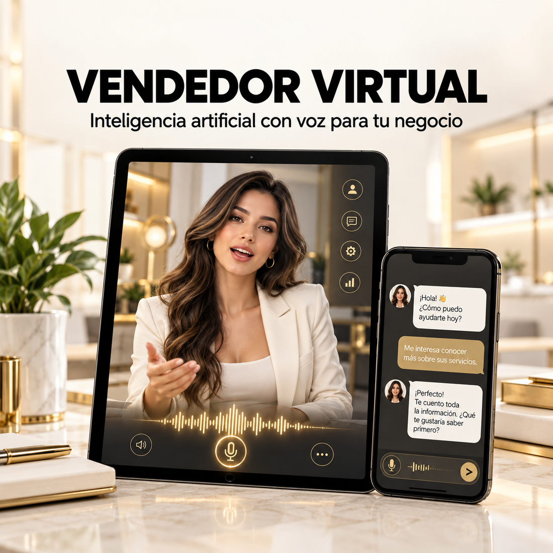 Vendedor virtual con IA y voz — Radianza Store Digital